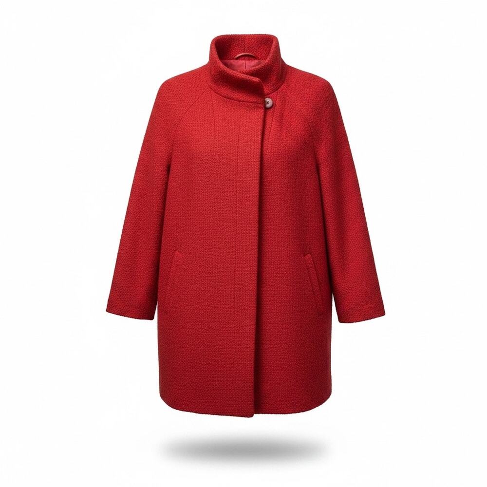 Talbots Women's Red Wool Blend Jacket Coat Fully Lined Size 8